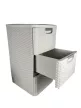 Tároló fiókos 3x14 L rattan fehér (KKS)