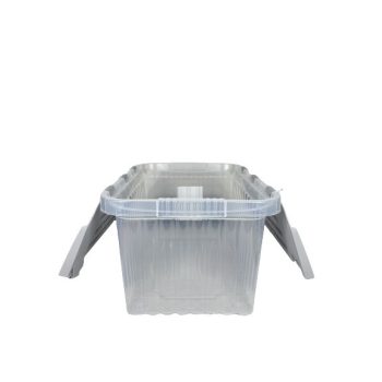 Tároló fedéllel csatos 18 L szürke (KKS)