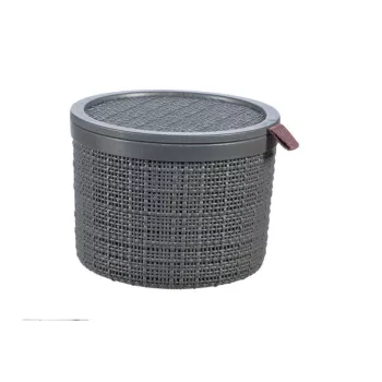 Doboz tetővel kerek 2 L Jute szürke