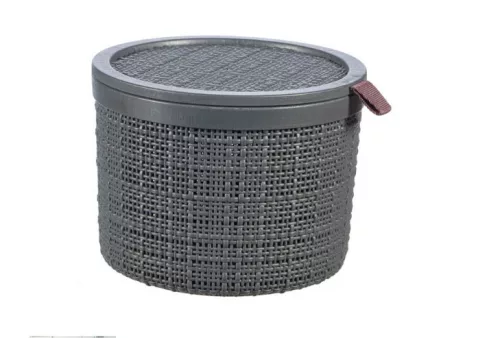 Doboz tetővel kerek 2 L Jute szürke