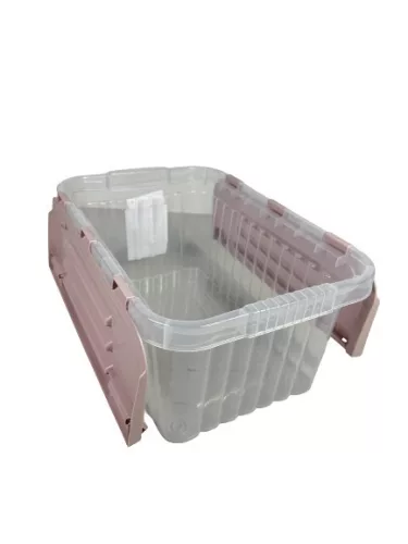 Tároló fedéllel csatos 10 L pink (KKS)
