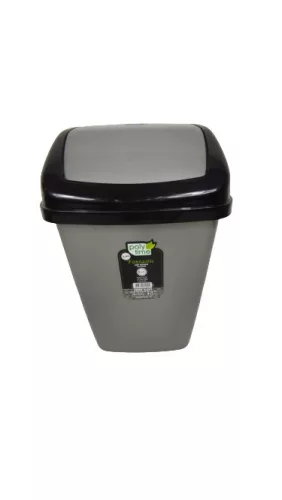 Billenős szemetes 5 L Szürke, fekete tetővel