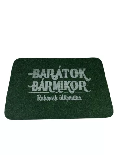 Lábtörlő 60 x 40 cm flokkolt Zöld, fehér barátok bármikor