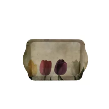 Tálca uzsonnás 21x4,3x2 cm Tulipán mintával
