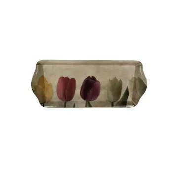 Tálca zserbós 33x14,5x2,5 cm Tulipán mintával (KKS)