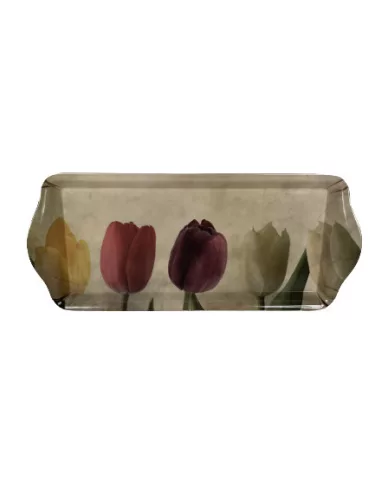 Tálca zserbós 33x14,5x2,5 cm Tulipán mintával (KKS)
