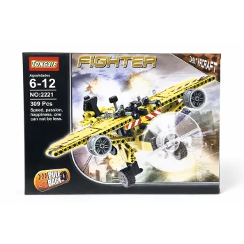   Tongxie Fighter repülőgép építőjáték 309 db-os hátrahúzós