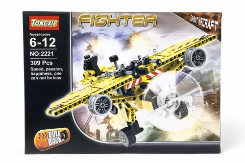 Tongxie Fighter repülőgép építőjáték 309 db-os hátrahúzós