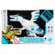 Játék robotdinoszaurusz fehér színben (elemes)