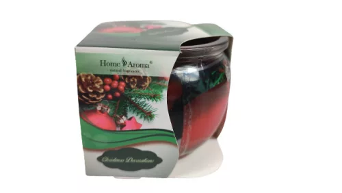 Poharas illatmécses (fenyőág díszekkel)