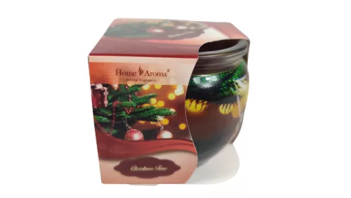 Poharas illatmécses fenyőág díszekkel 2