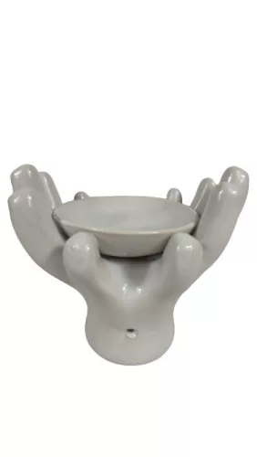 Kerámia aromamécses fehér színben (fehér kéz)