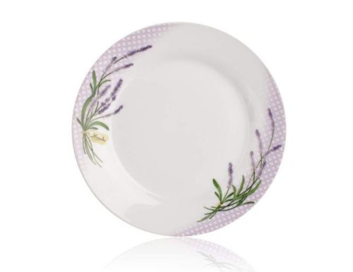Porcelán desszertes tányér levendula mintával (19 cm-es)