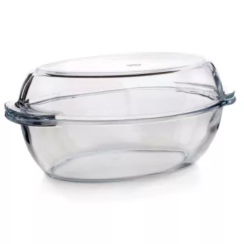 Borcam üveg sütőtál fedővel (4,15 L-es)
