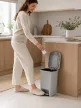 DÜNYA Pedálos slim szemetes szürke színben 15 L 22,5x31x40 cm