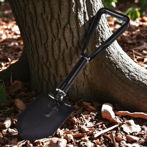 Összecsukható gyalogsági ásó – acél, fűrészél, táskával