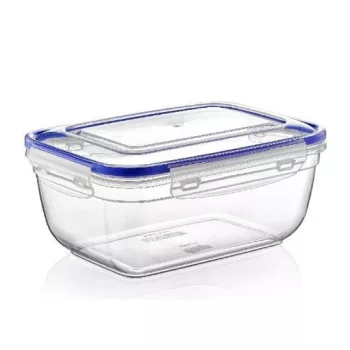   Átlátszó szögletes tároló doboz, patentzáras tetővel (2,3 L-es)