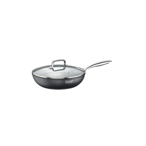Pintinox ST1 wok+fedő kőhatású  28 cm rozsdamentes nyél (indukciós)