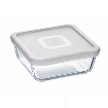   COOK&FREEZE Üveg sütőtál fedővel 20x20 cm áttetsző fehér tetővel