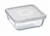 COOK&FREEZE Üveg sütőtál fedővel 20x20 cm áttetsző fehér tetővel
