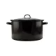 Zománcozott lábas fedővel fekete-fehér pöttyös mintával 30x18 cm (10,5 L-es)