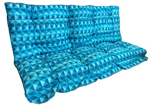 Hintaágy párna 130 cm 2 részes kék kockás