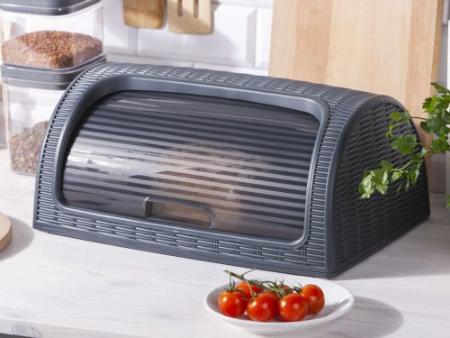 Kenyértartó rattan hatású antracit színben