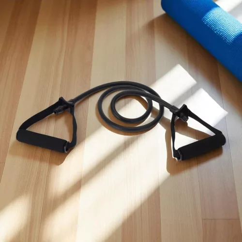 XQ Max erősítő gumikötél fogantyúval, 120 cm, erős – Otthoni edzéshez, fitnesz, crossfit