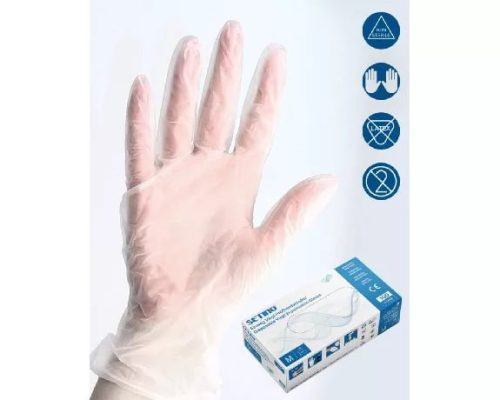 M-es egyszer használatos nitril kesztyű áttetsző színben 100 db/doboz