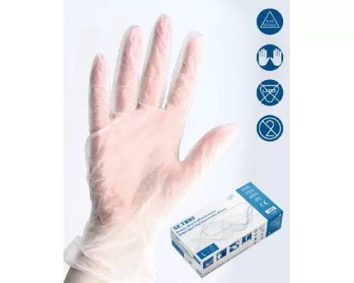 L-es egyszer használatos nitril kesztyű áttetsző színben 100 db/doboz