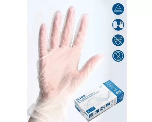 XL-es egyszer használatos nitril kesztyű fekete színben 100 db/doboz