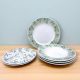 18 részes LA BELLE porcelán étkészlet (zöld-kék virágmintával)