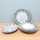 LA BELLE 18 részes porcelán étkészlet 6 személyre zöld-kék virágmintás