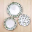 LA BELLE 18 részes porcelán étkészlet 6 személyre zöld-kék virágmintás