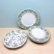 LA BELLE 18 részes porcelán étkészlet 6 személyre zöld-kék virágmintás