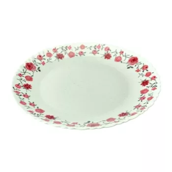 Opál lapostányér rózsás mintával (26,8 cm-es)