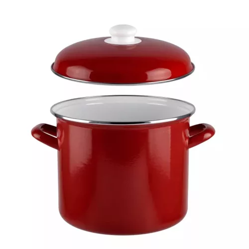 Perfect Home Fazék fedővel zománcozott 20cm 5,2l piros Perfect Home