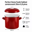 PERFECT HOME Fazék fedővel zománcozott 20 cm 5,2 L piros