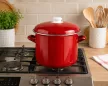 PERFECT HOME Fazék fedővel zománcozott 20 cm 5,2 L piros