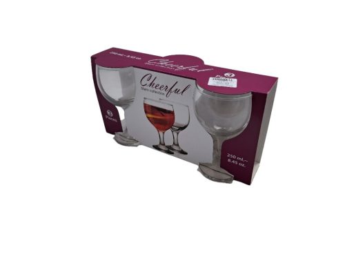 3 darabos talpas boros pohár szett üveg Cheerful (250 ml-es)