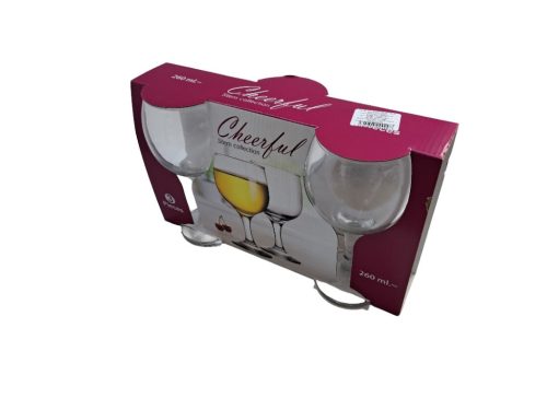 3 darabos talpas boros pohár szett üveg Cheerful (260 ml-es)