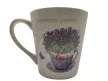 porcelán csésze páros, kanállal levendula mintával (320 ml-es)