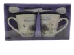 porcelán csésze páros, kanállal levendula mintával (320 ml-es)