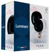 Luminarc Carine Neo Black & White 18 részes étkészlet 6 személyre fekete-fehér edzett üveg