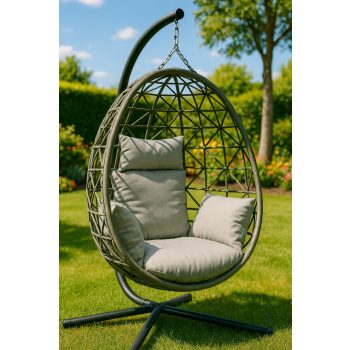 Függő fotel párna textil huzattal szürke