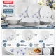 Banquet Blue Daisy 18 részes porcelán étkészlet 6 személyre kék-lila virágmintás