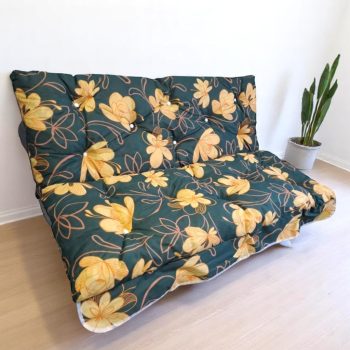   Hintaágy párna 150 cm 3 részes Zöld sárgavirágos mintával