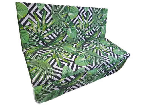 Hintaágy párnalap 150 cm 3 részes fekete csíkos zöld leveles mintával