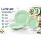 Luminarc Plumi Paradise Green 18 részes étkészlet 6 személyre mentazöld edzett opálüveg