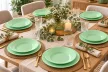 Luminarc Plumi Paradise Green 18 részes étkészlet 6 személyre mentazöld edzett opálüveg